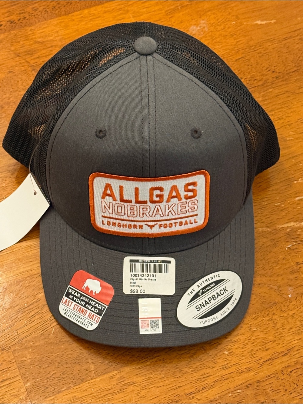 Texas Longhorn Football Grey Snapback Hat All gas, no brakes Longhorn Football